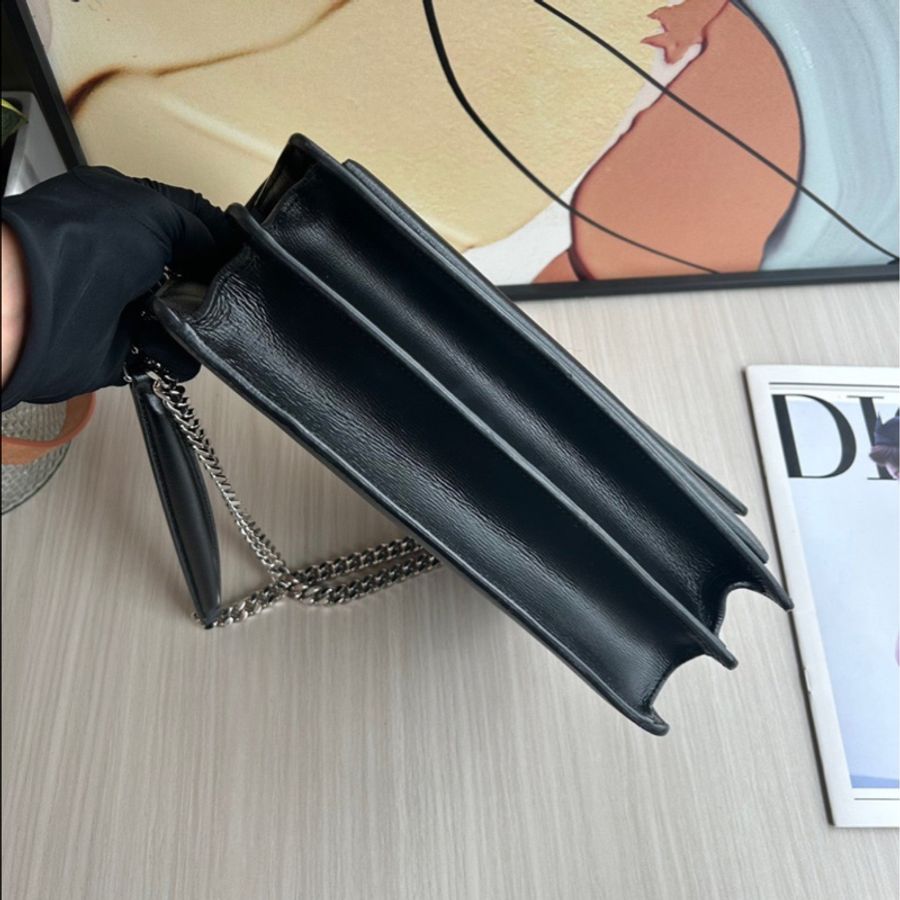 YSL 黑銀日落風琴包 大號-6