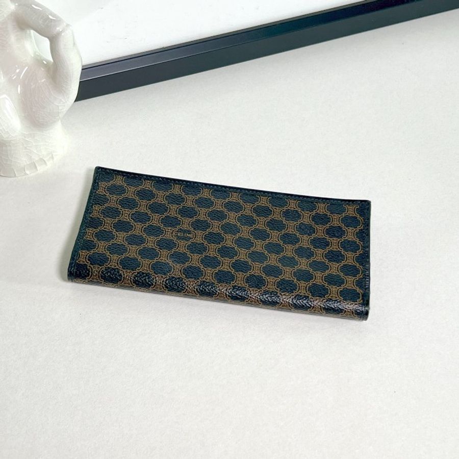 Celine黑色老花長夾卡片套錢包長夾小手袋 送肩帶 中古vintage-1