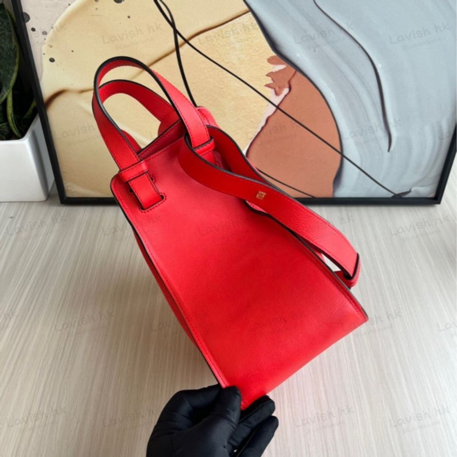 LOEWE 小牛皮吊床包 紅色小號-0