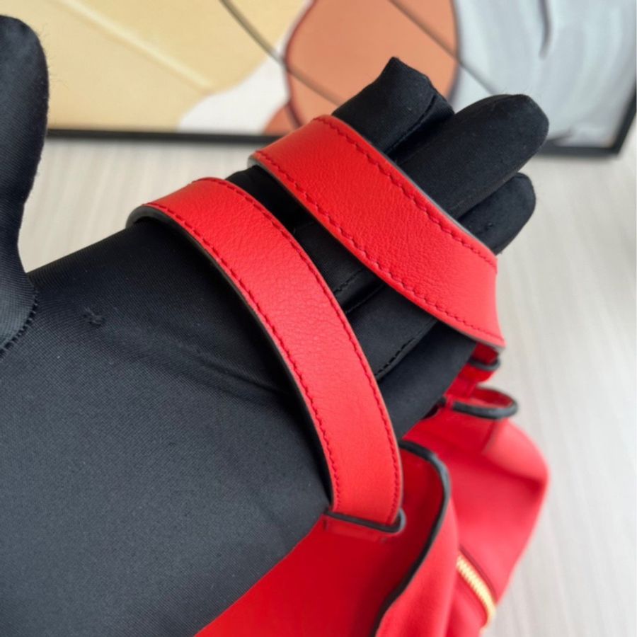 LOEWE 小牛皮吊床包 紅色小號-6