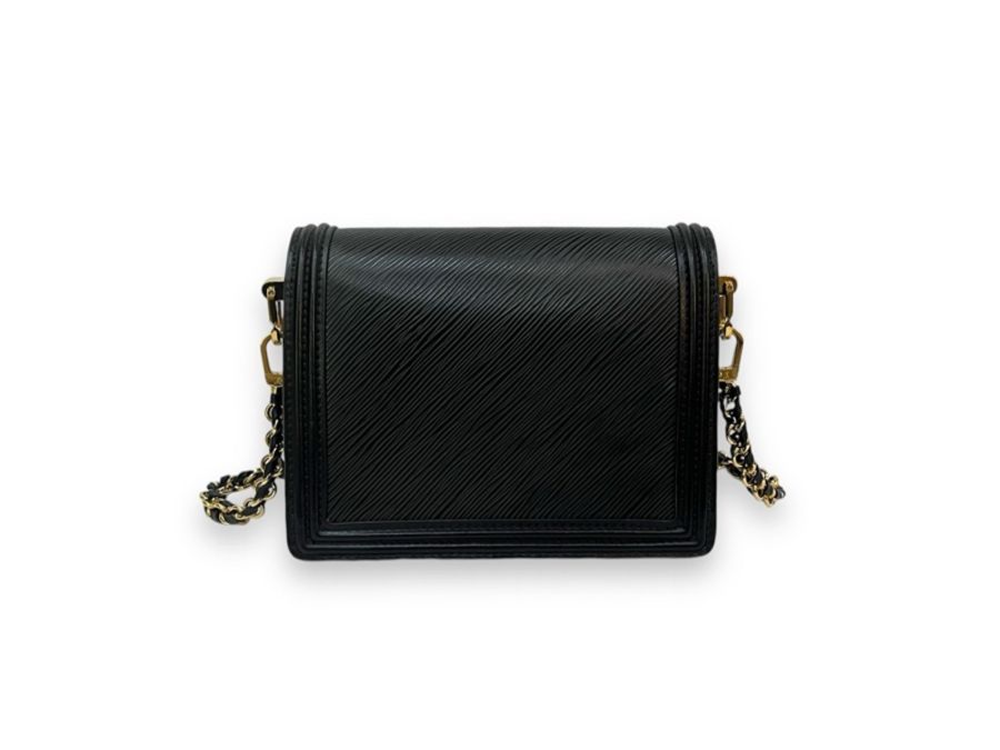LV 黑EPI MINI Dauphine 金釦肩斜背包-4