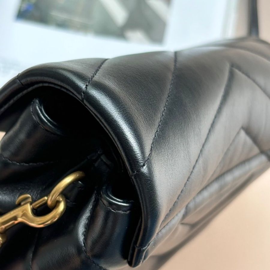::SAINT LAURENT:: YSL LOULOU 「Y」形絎縫皮革TOY手袋-12