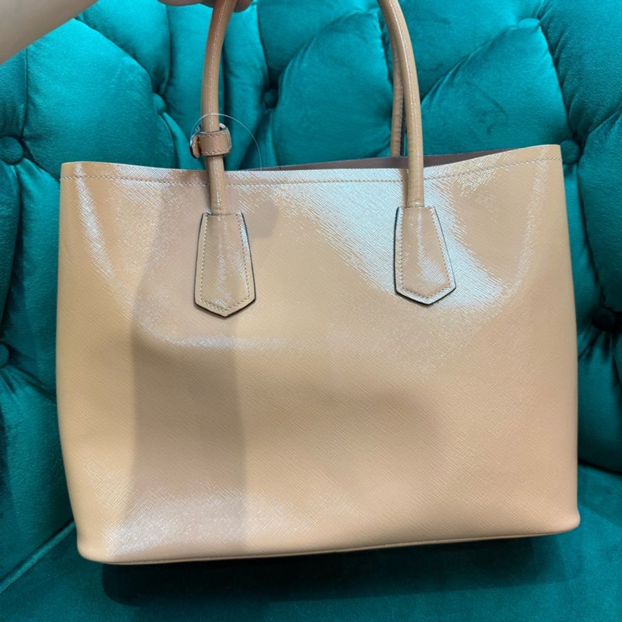 Prada double bag 裸粉色 有肩帶-4