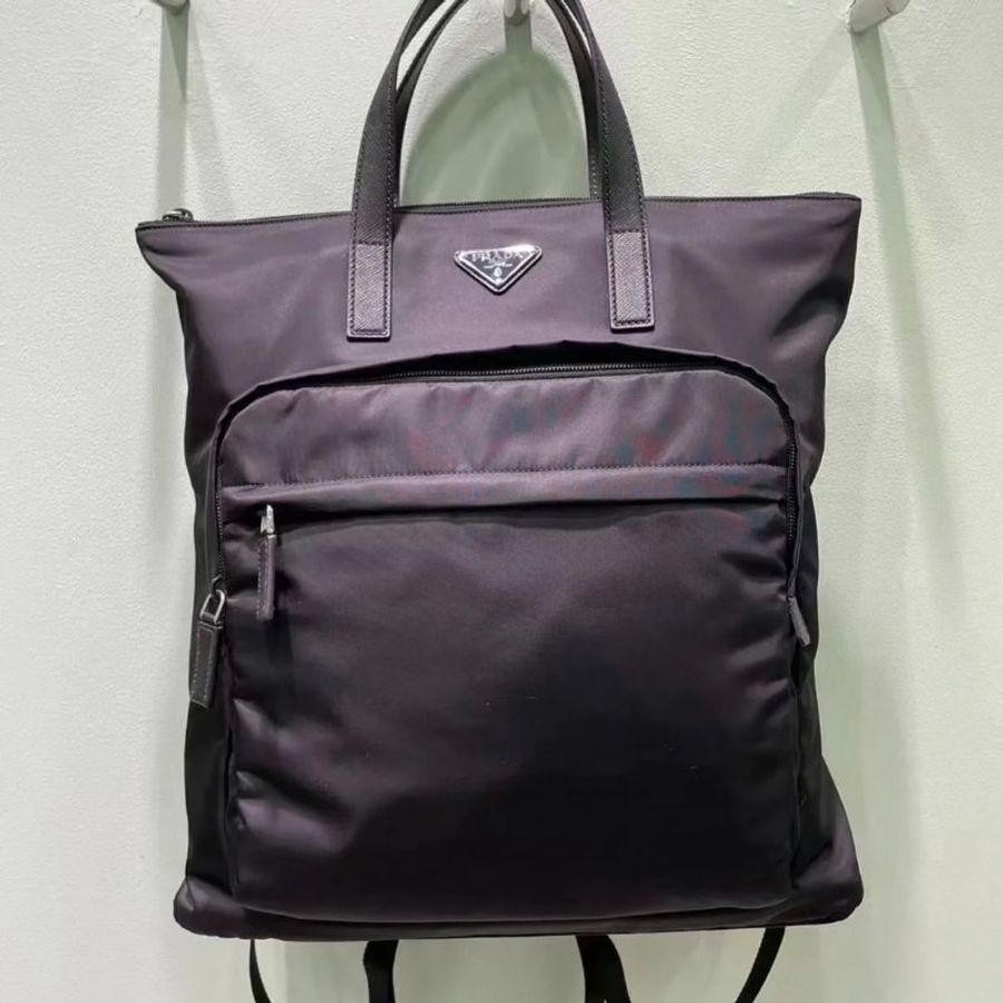 Prada 2VG098 尼龍皮革雙肩手提多功能包 黑色《當季專櫃正售★全新商品 》-1