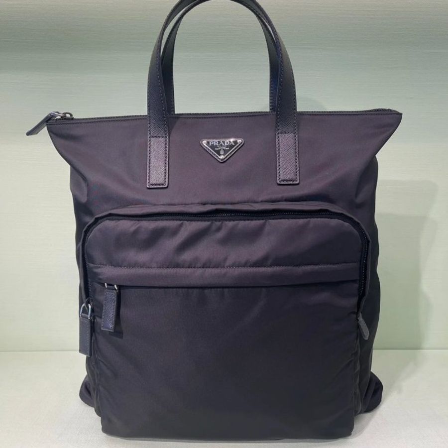 Prada 2VG098 尼龍皮革雙肩手提多功能包 黑色《當季專櫃正售★全新商品 》-3