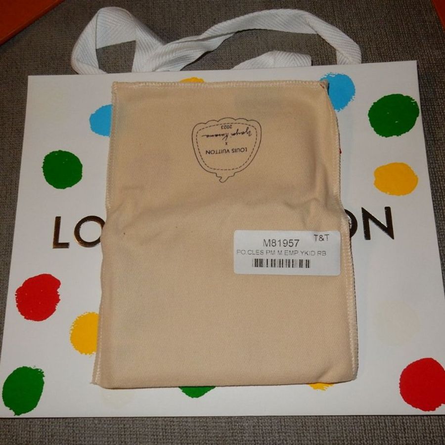 Louis Vuitton 路易威登 LV x YK 草間彌生 M81957 女性紅色鑰匙隨身包-3