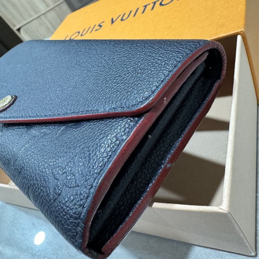 LV 經典 SARAH系列-發財皮夾(壓花小牛皮暗釦長夾)-5