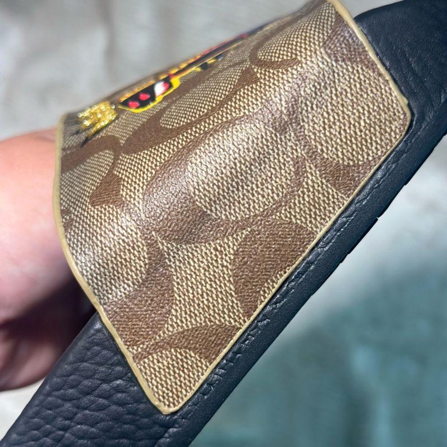 全新 COACH 藝術家BASQUIAT聯名塗鴉拖鞋 8號-12