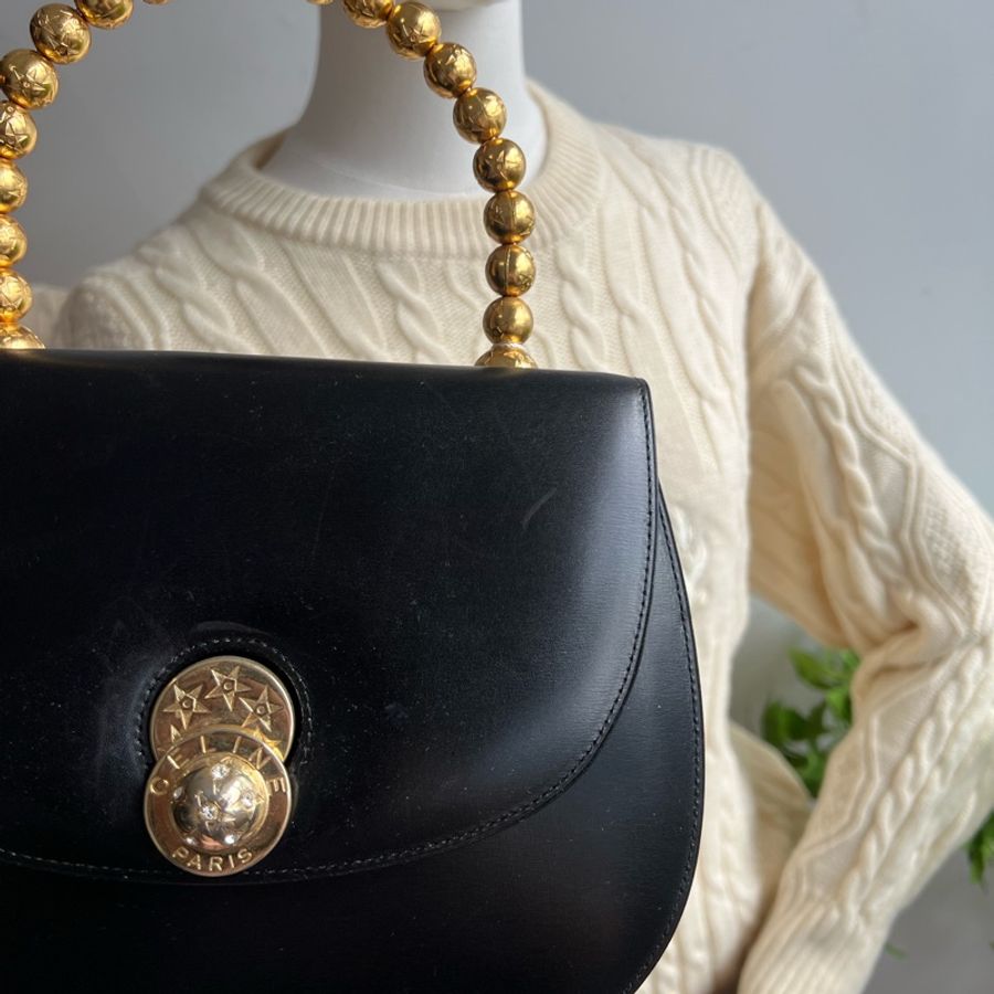 CELINE 中古 旋轉 星球 Kelly 水鑽 稀有 Vintage 手提包-3