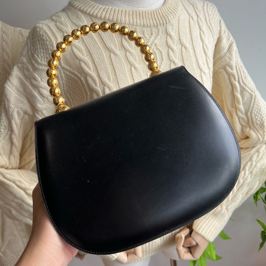 CELINE 中古 旋轉 星球 Kelly 水鑽 稀有 Vintage 手提包-6