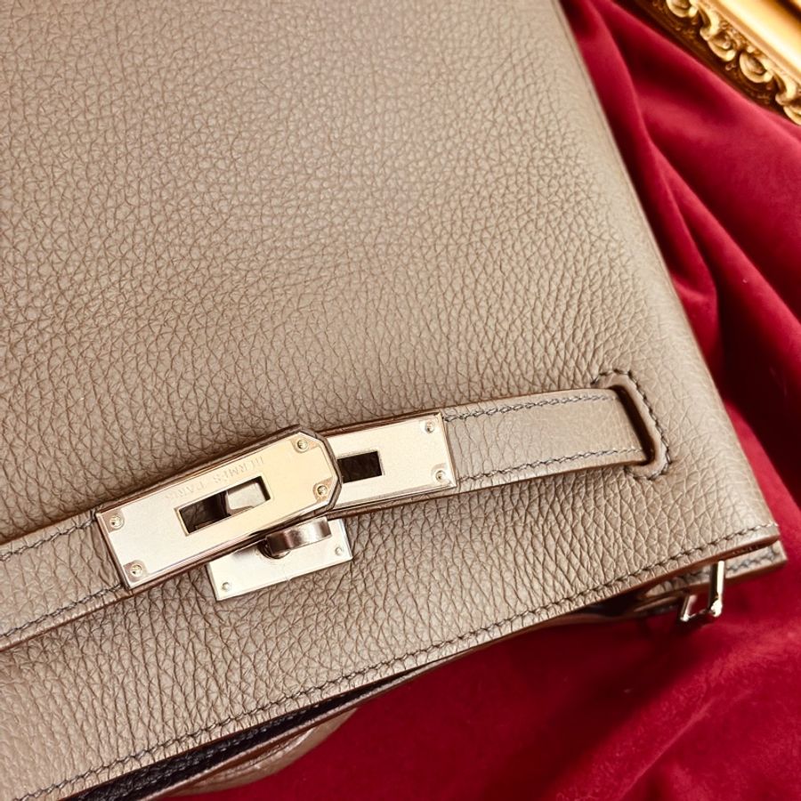 HERMES(愛馬仕) So Kelly 22 8F錫器灰 TC皮 框P 銀扣 18大象灰-1