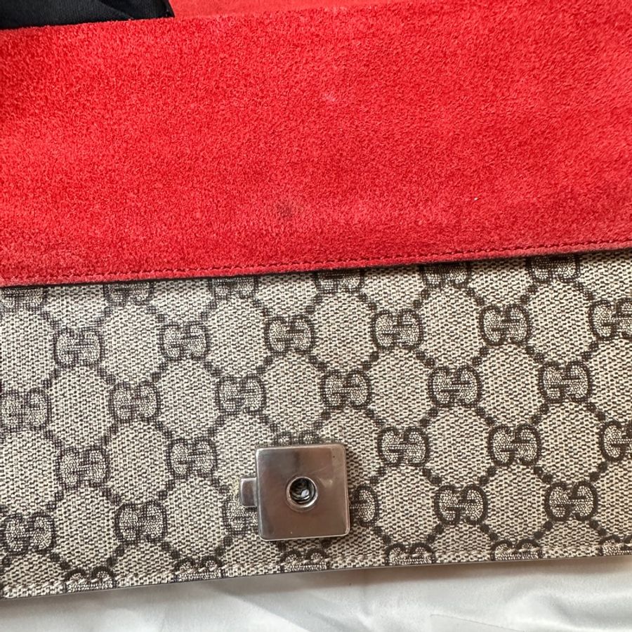 Gucci Dionysus 400249 GG 中款酒神包米色配 紅色麂皮《2024季度商品》-7