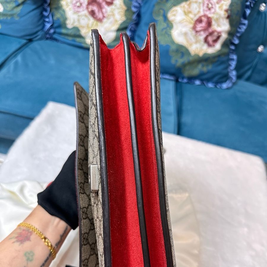 Gucci Dionysus 400249 GG 中款酒神包米色配 紅色麂皮《2024季度商品》-18