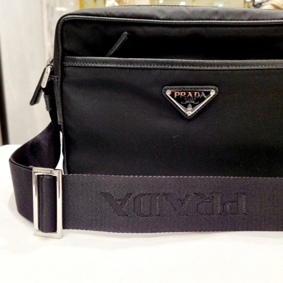 🌸2025春夏新品🌸Prada 2VH048 跳傘布及皮革鑲邊單肩包-6