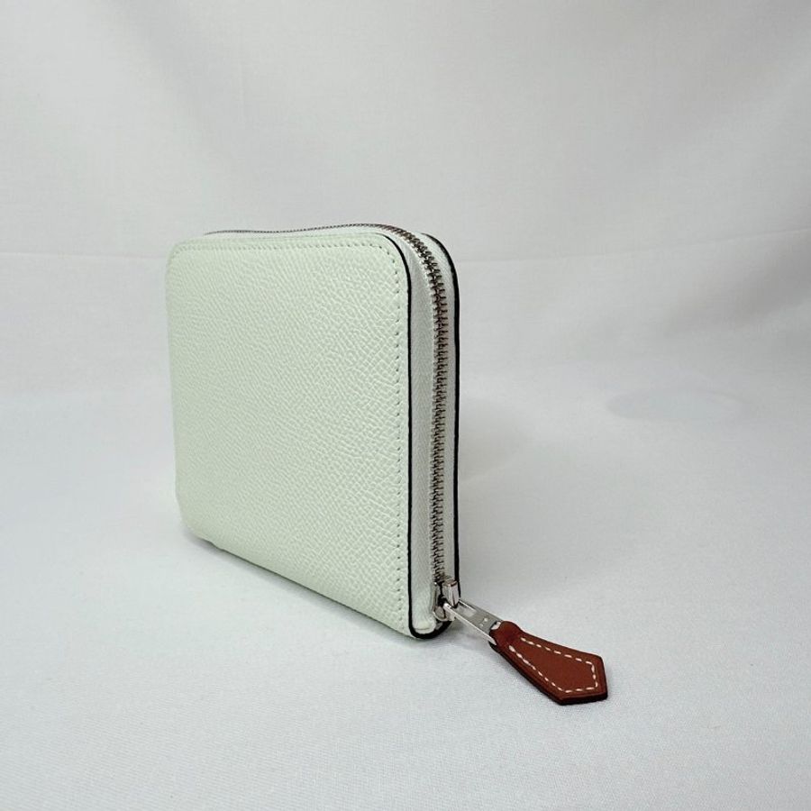 HERMES 全新薄荷綠silk in絲巾短夾-3