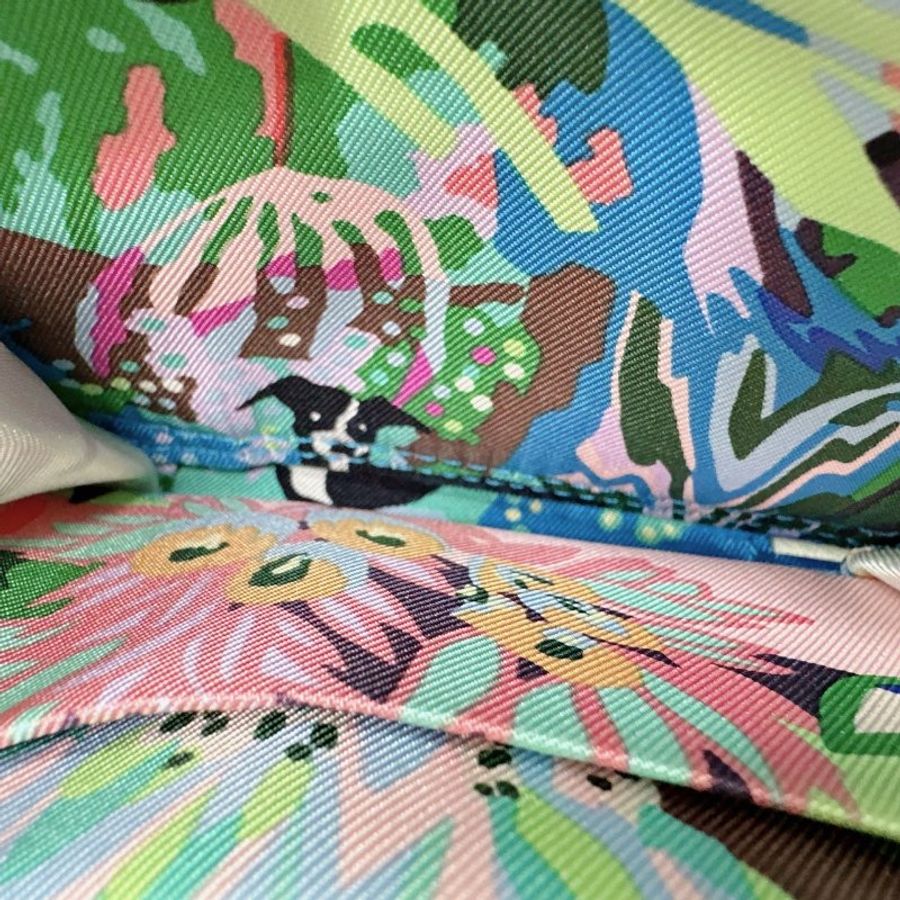 HERMES 全新薄荷綠silk in絲巾短夾-11