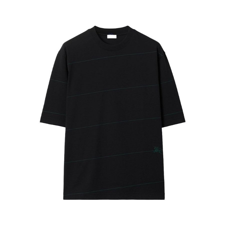 * Burberry Striped Cotton T-Shirt for Men in Black - 8083613-Black (Size: S , L)-0