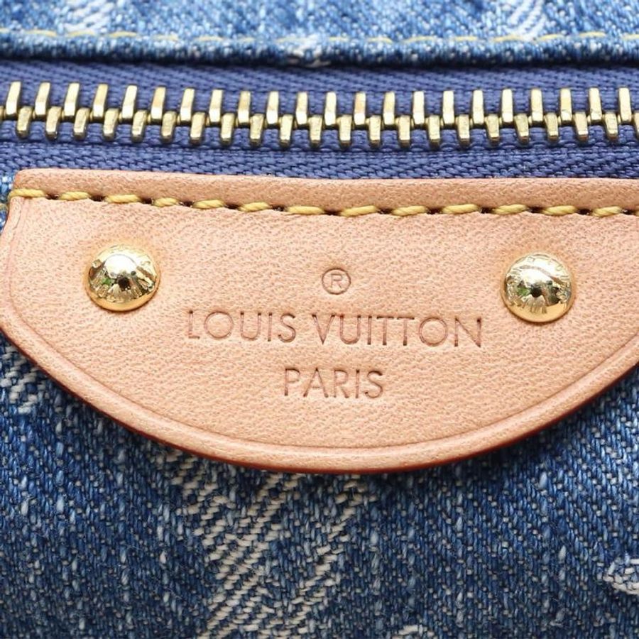 LOUIS VUITTON(路易威登) HILLS POCHETTE 飯盒包 牛仔藍 牛仔布 老花 晶片-5