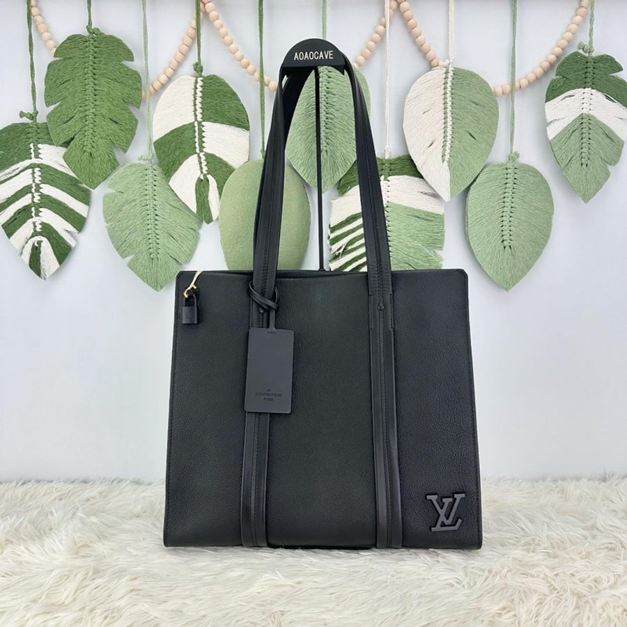 LV Aerogram Tote 晶片款 牛皮 手提 單肩-0