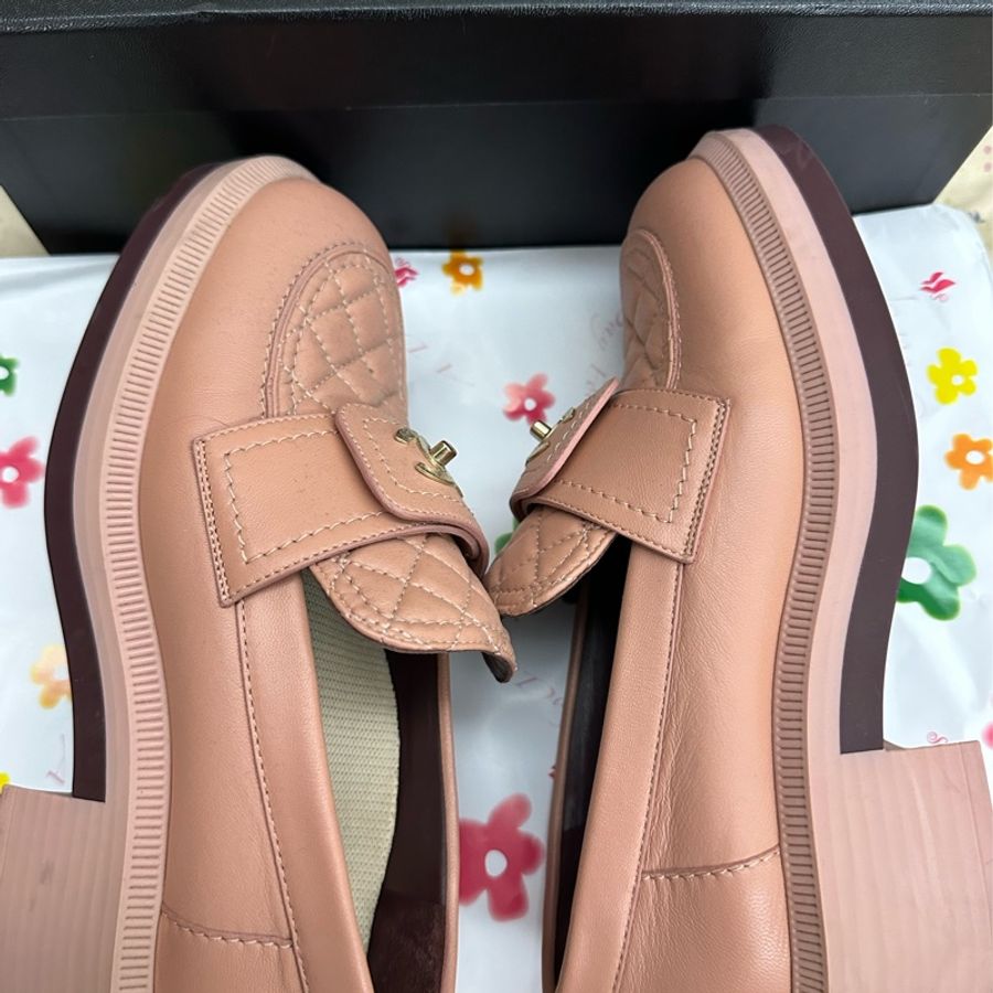 特價!Chanel香奈兒粉色樂福鞋 size:36-12