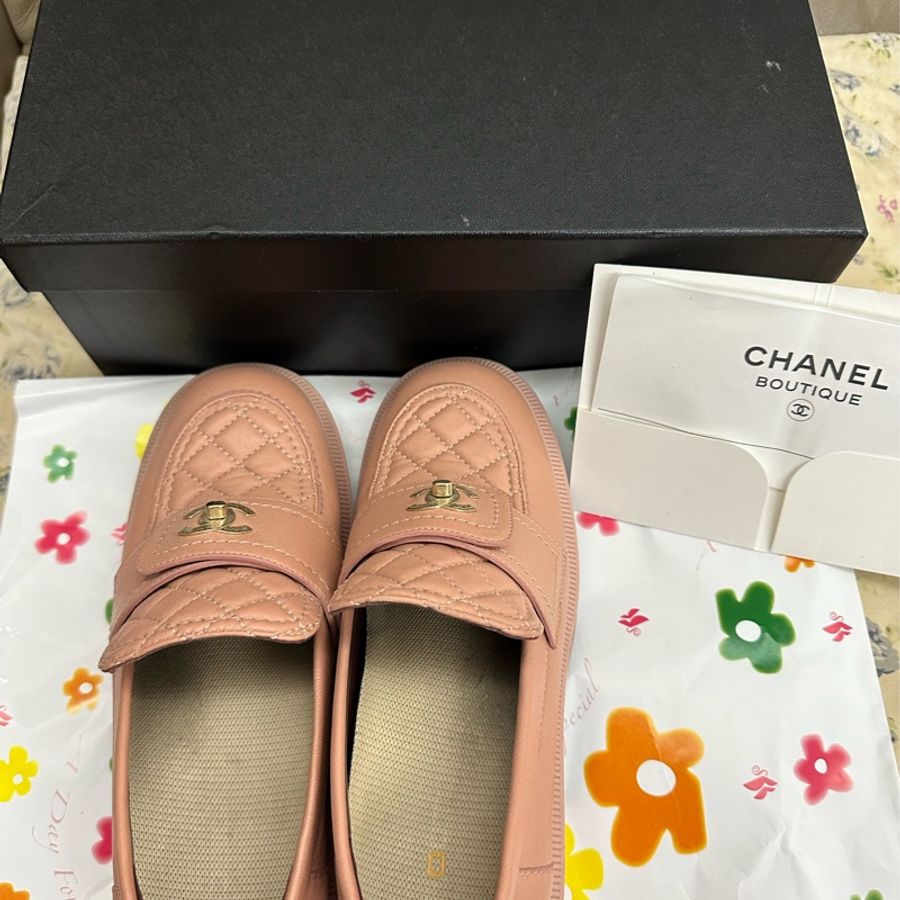 特價!Chanel香奈兒粉色樂福鞋 size:36-19