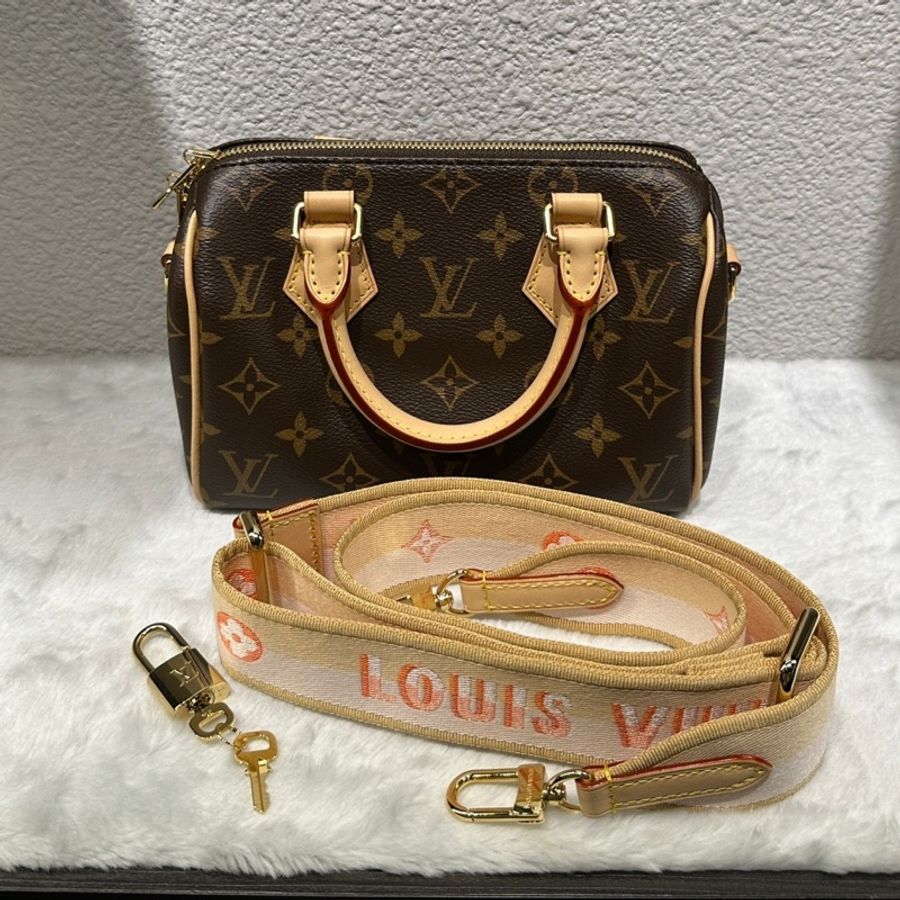 Lv speedy 粉橙背帶-0