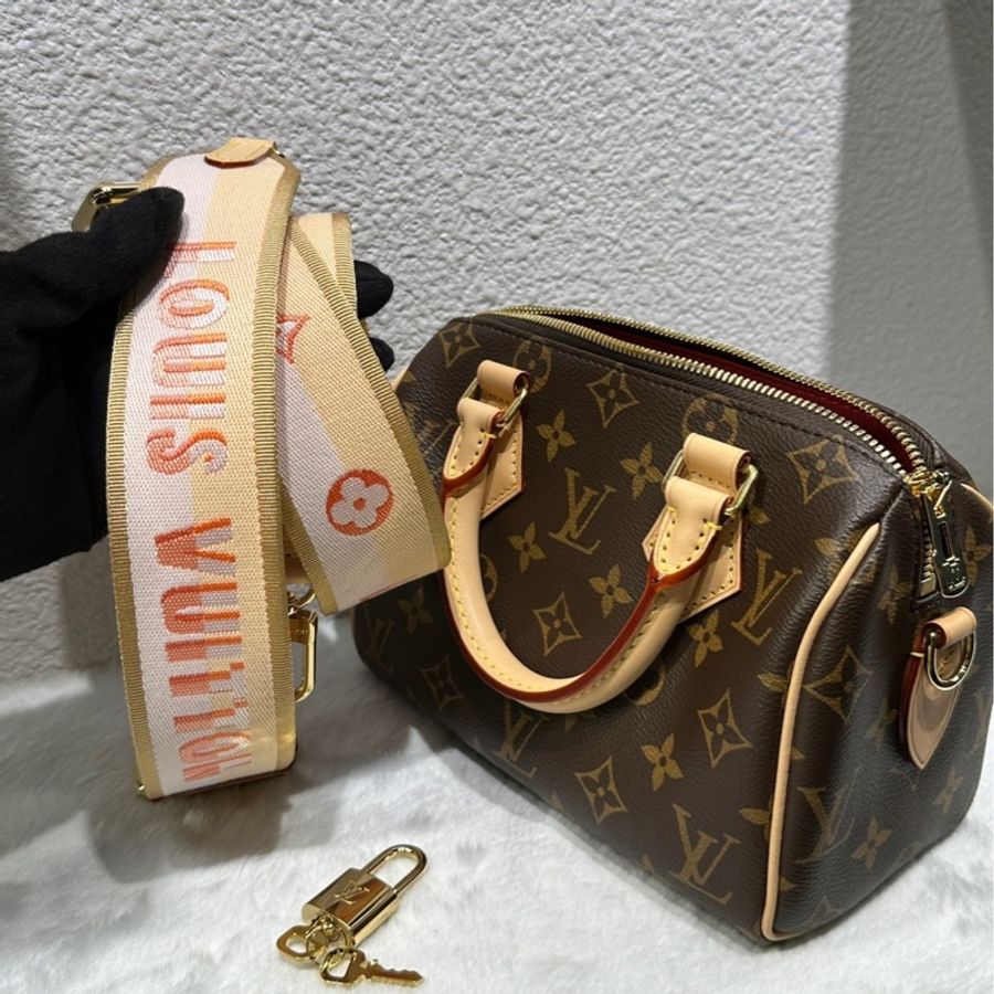 Lv speedy 粉橙背帶-5