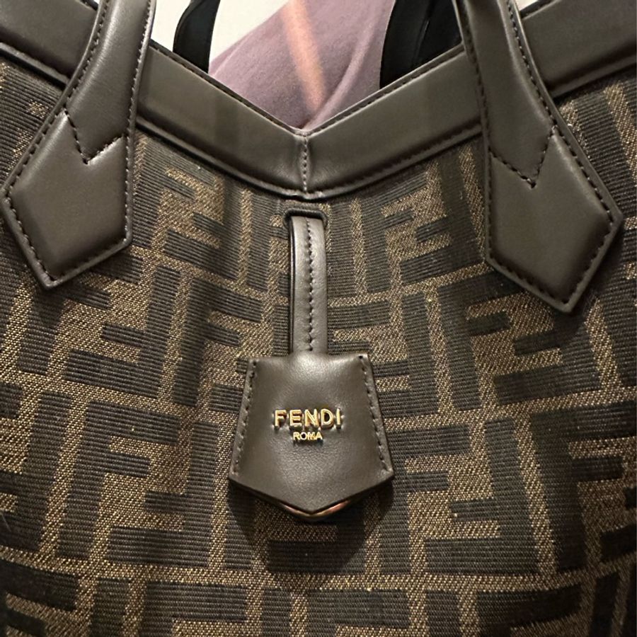 fendi origami 棕色 中型款式-5