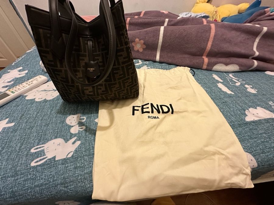 fendi origami 棕色 中型款式-25