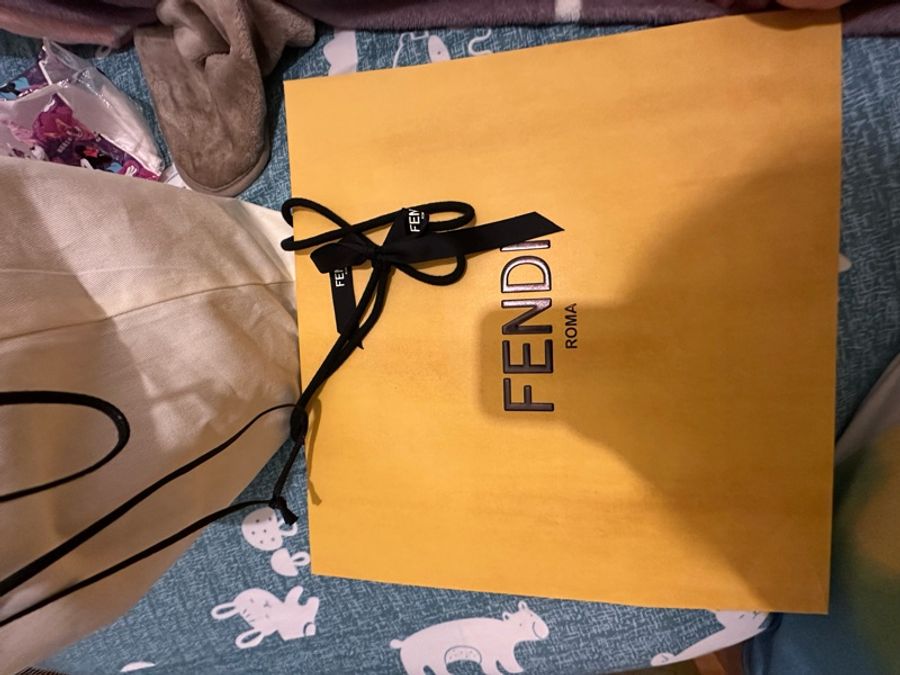 fendi origami 棕色 中型款式-26