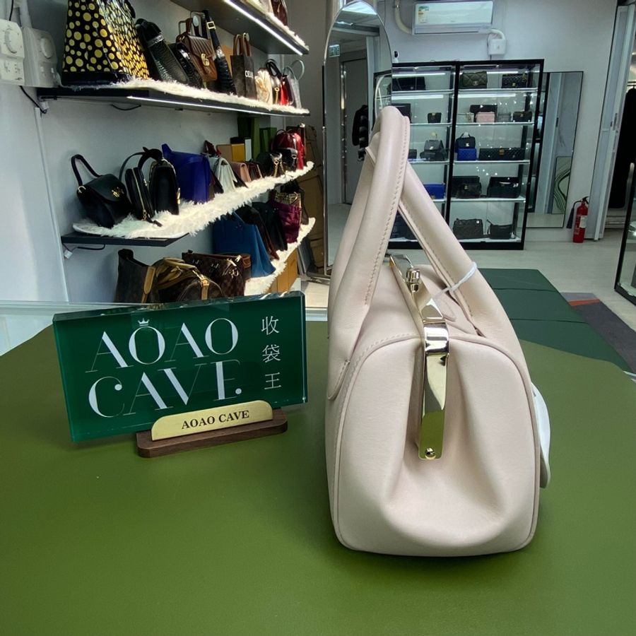 閑置品 Chloe 復古 Frame bag 淺粉紅 裸粉色 手提包 斜孭單肩-3