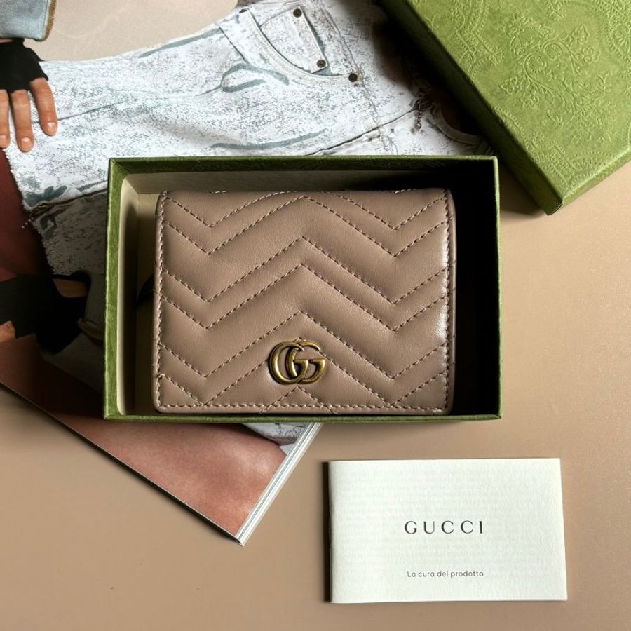 ::GUCCI:: 奶茶色MARMONT短夾-0