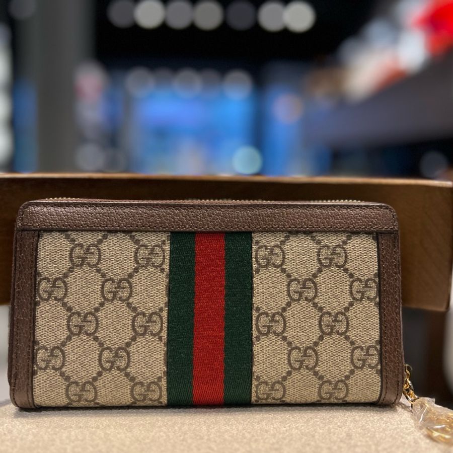 ► 全新 GUCCI Ophidia 經典GG logo 拉鍊長夾-3