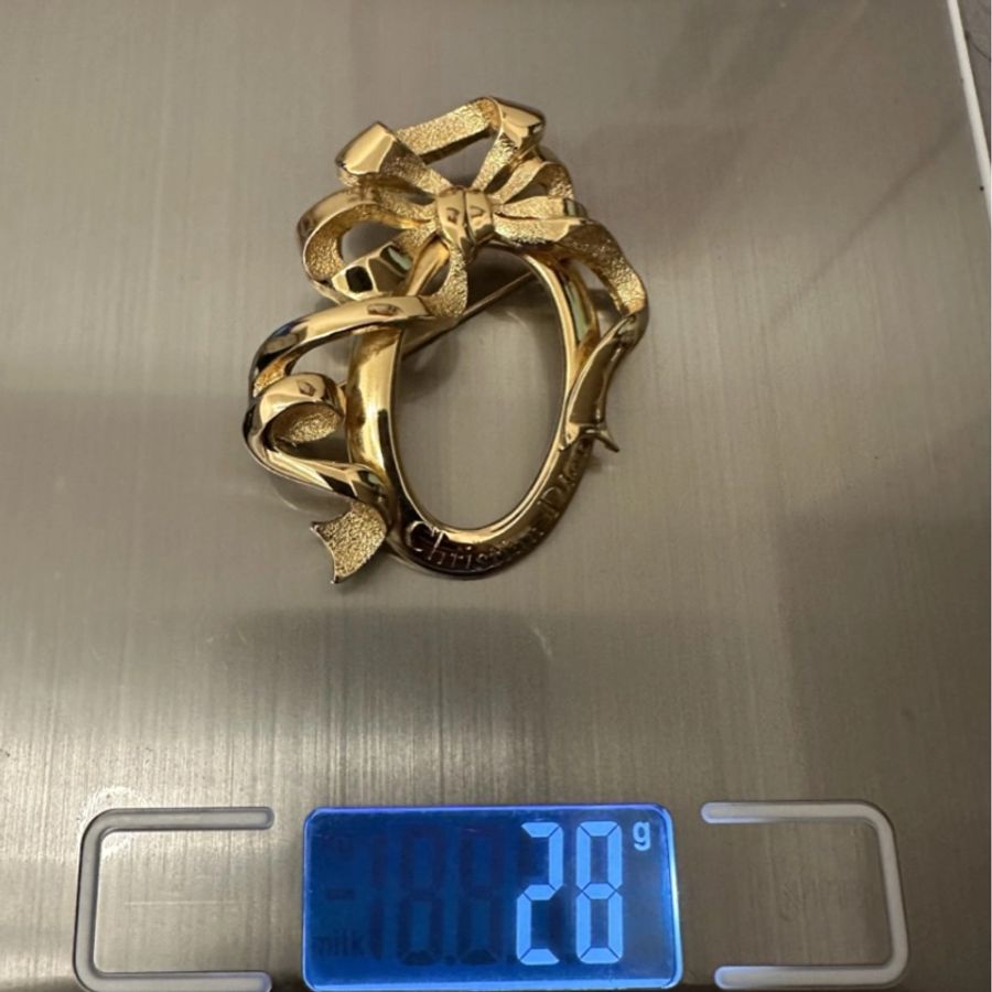稀有中古Christian Dior蝴蝶絲帶胸針-6