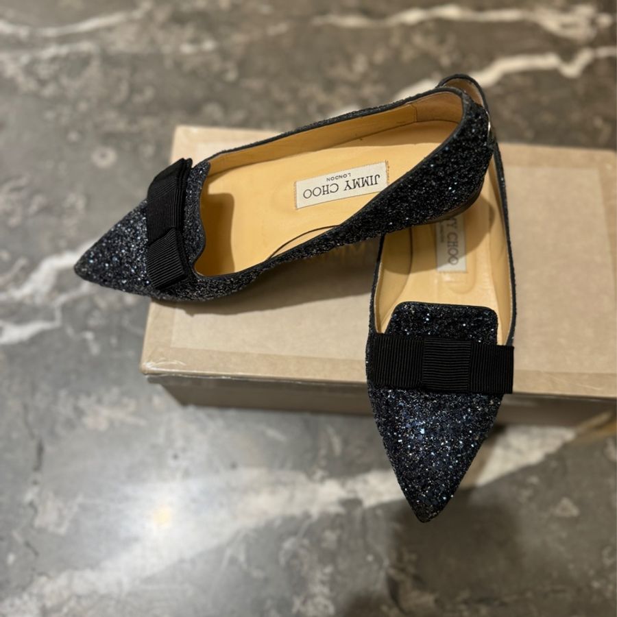 Jimmy Choo 經典亮片平底鞋-1