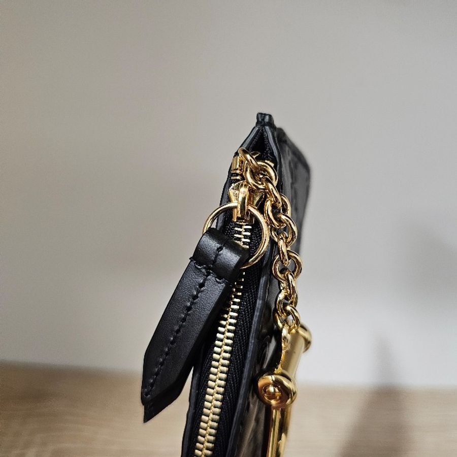 Gucci 黑壓紋零錢鑰匙包-5