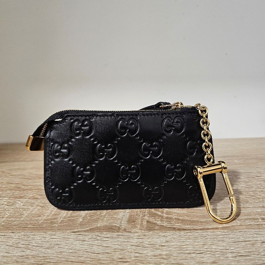 Gucci 黑壓紋零錢鑰匙包-7
