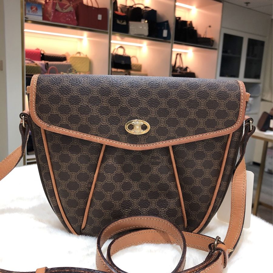 CELINE CROSSBODY BAG 中古老花梯形斜孭包 O389-0
