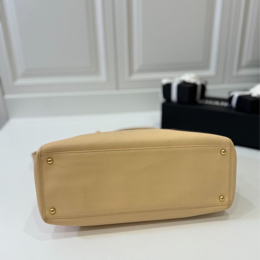CHANEL 香奈兒 cerf 奶茶色 卡其色 托特包 公事包 電腦包 斜背包 肩背包 購物包 側背包 手提包-21