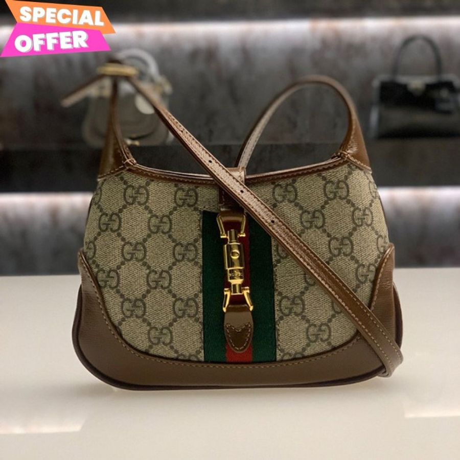 Gucci 637092 迷你Supreme 帆布Jackie 1961包 附可拆卸、延長皮革肩帶《當季專櫃正售★全新商品 》-0