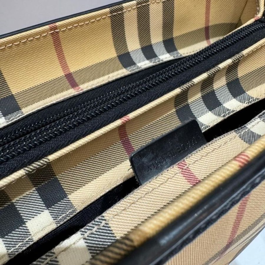 BURBERRY Pre-Owned經典格紋logo標牌手提包-7