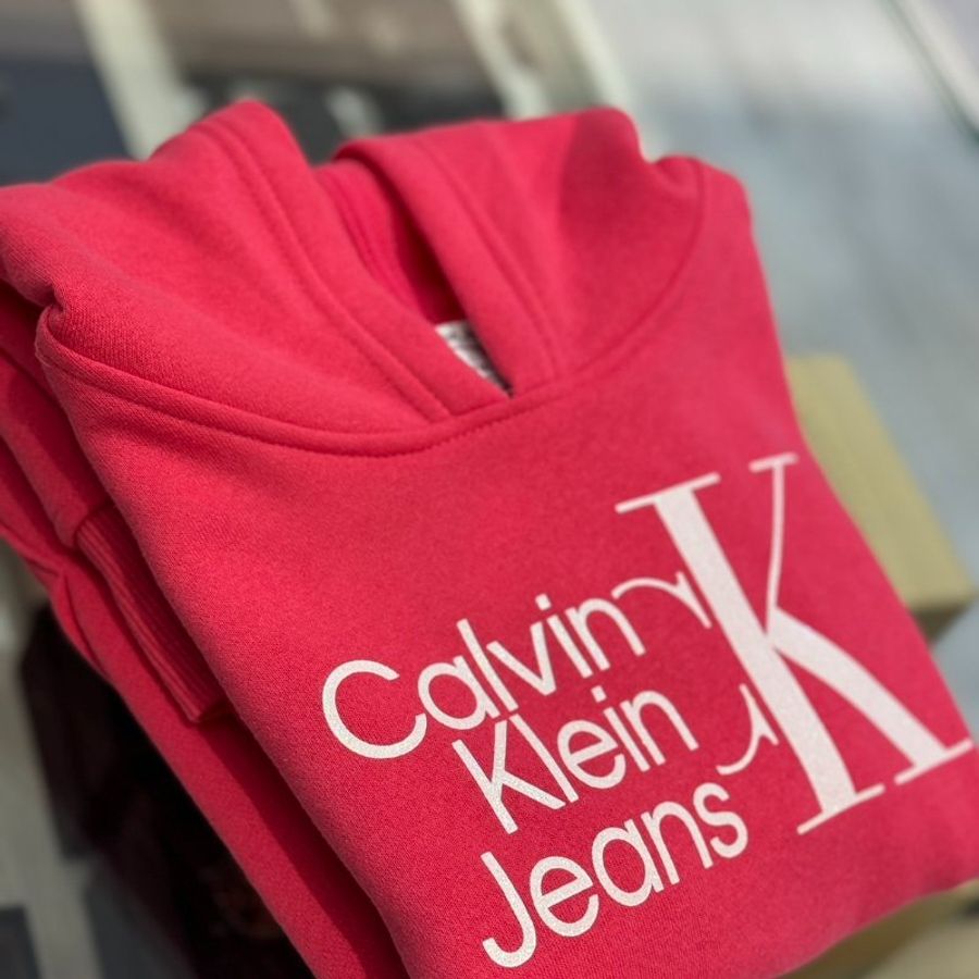 Calvin Klein 粉紅色連帽衫洋裝S-2