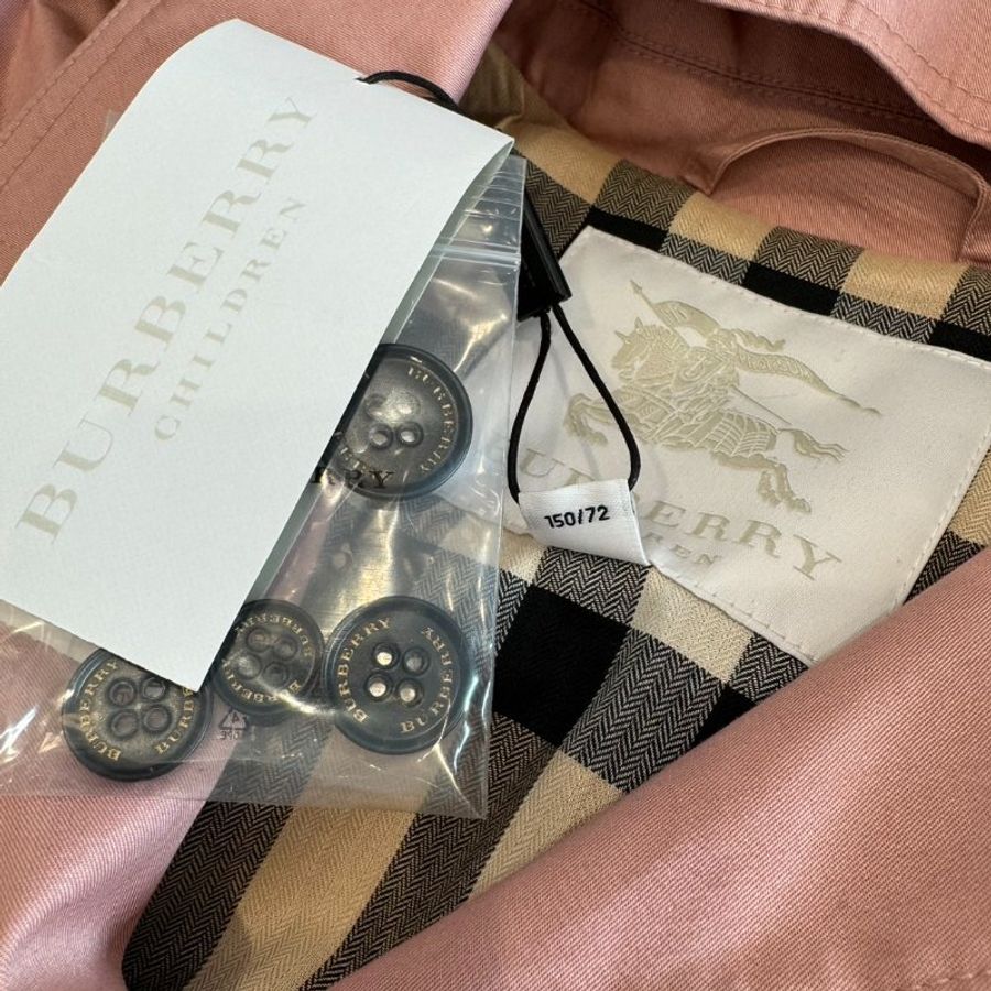 Burberry 經典風衣中版 櫻花粉 全新現貨 12Y-2