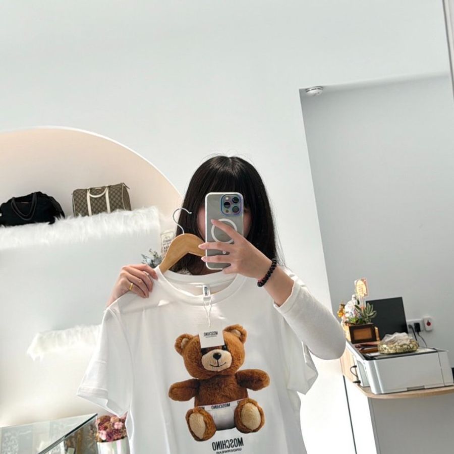 *SHIHNA名牌精品*Moschino Underwear Teddy Bear T可愛小熊短袖T 白 M-4
