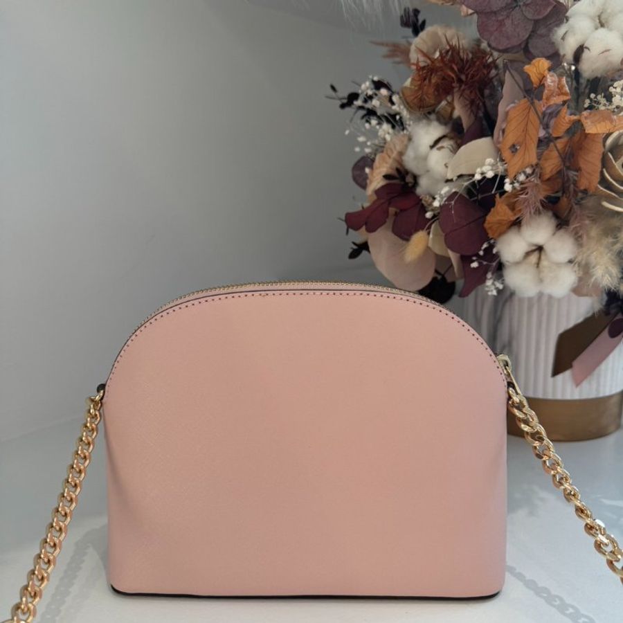 ｛全新品✨夢幻粉💗｝MK防刮全皮鍊帶斜背貝殼包-1