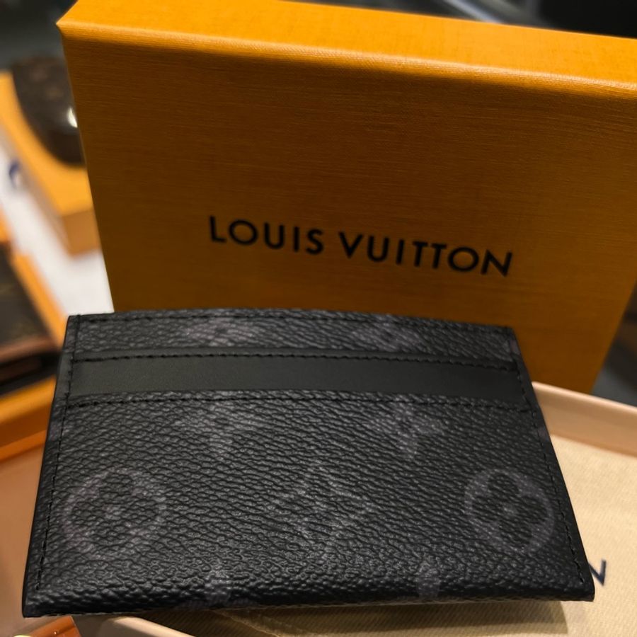 ►  全新 Louis Vuitton 黑灰 LV經典老花卡夾-5