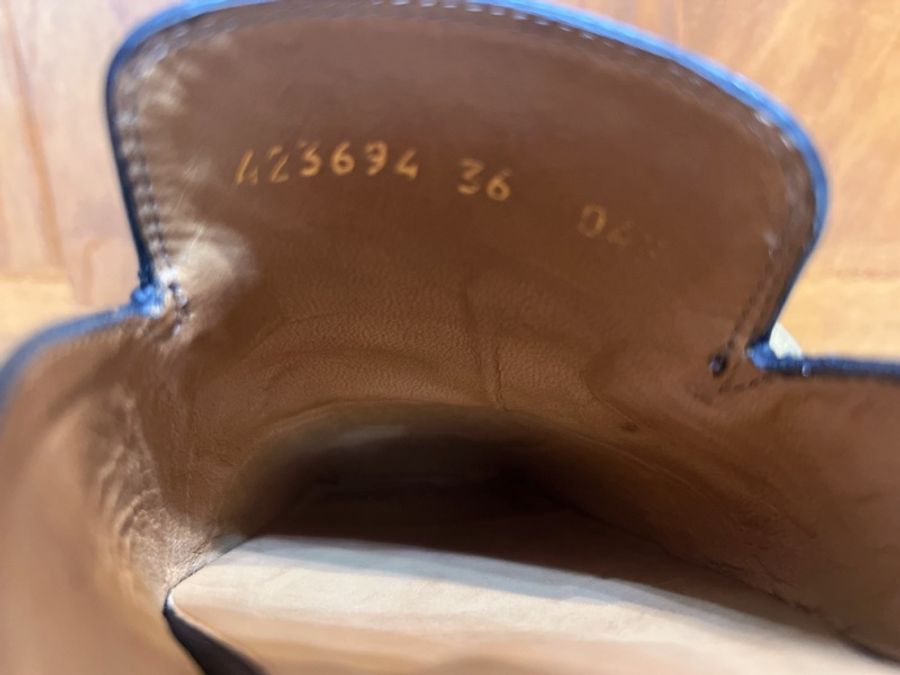 GUCCI古馳/423694穆勒鞋/雙G/黑色愛心款36號-8