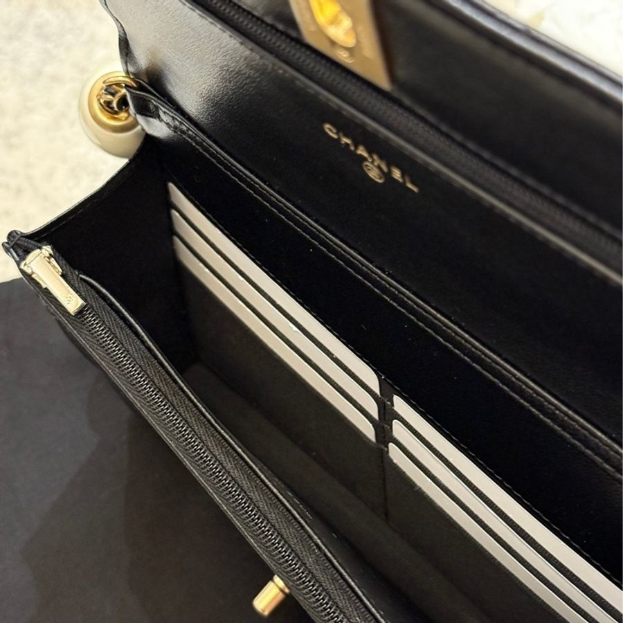 Chanel WOC 雙珍珠調節釦 2024春夏款 全配 近全新-3