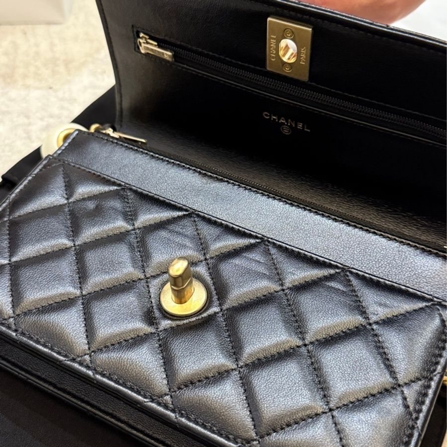 Chanel WOC 雙珍珠調節釦 2024春夏款 全配 近全新-5