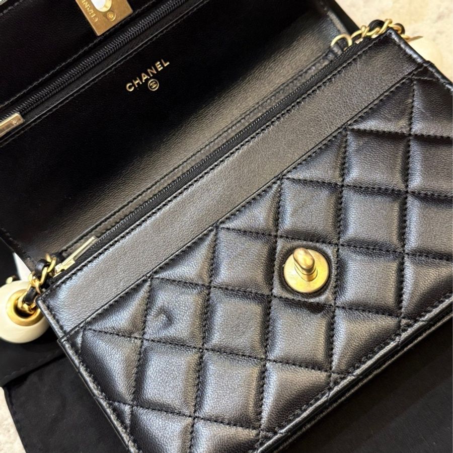 Chanel WOC 雙珍珠調節釦 2024春夏款 全配 近全新-6